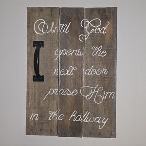 Rustic Wooden Wall Art with Inspirational Quote Handmade